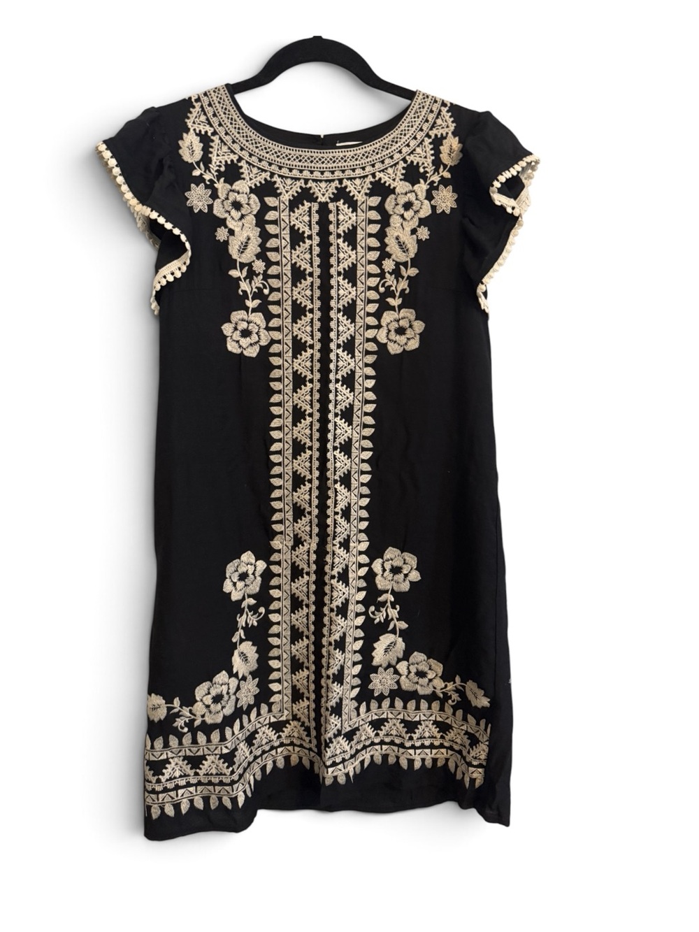 THML Black Embroidered Mini Dress  XS Excellent Condition